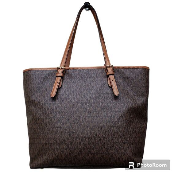 MICHAEL KORS Monogram Pattern Jet Set Large Travel Tote Bag - Picture 16 of 16